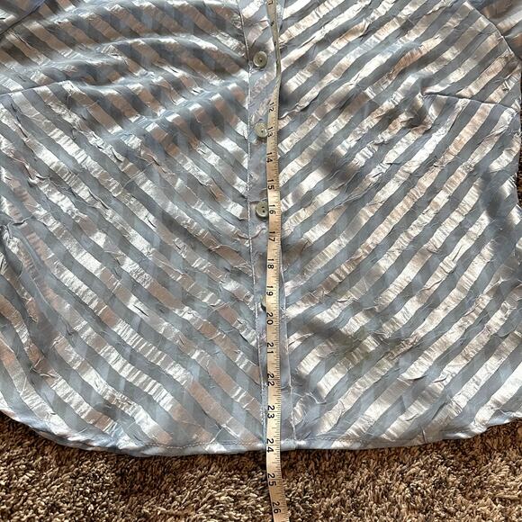 VTG DRESSBARN Sheer Striped 3/4 Sleeve Button Down Size L Indie Eclectic Hipster - Picture 6 of 9